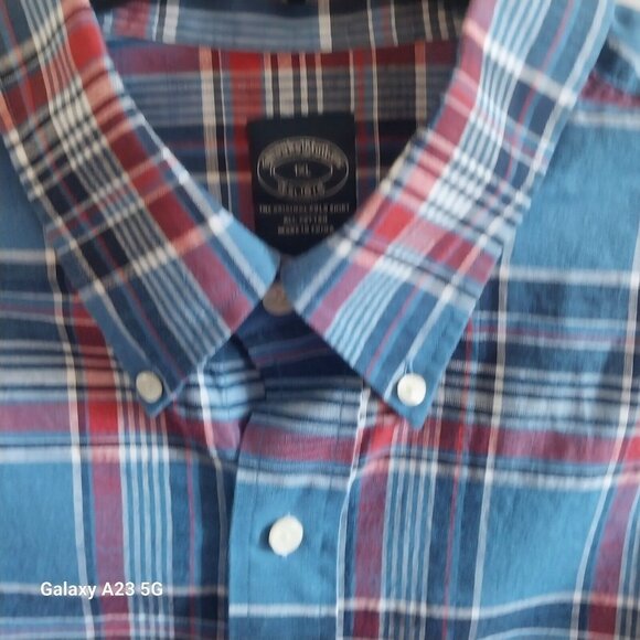 Brooks Brothers Mens 1XL Original Shirt Blue/Red Plaid Button-Down All Cotton - Picture 2 of 7